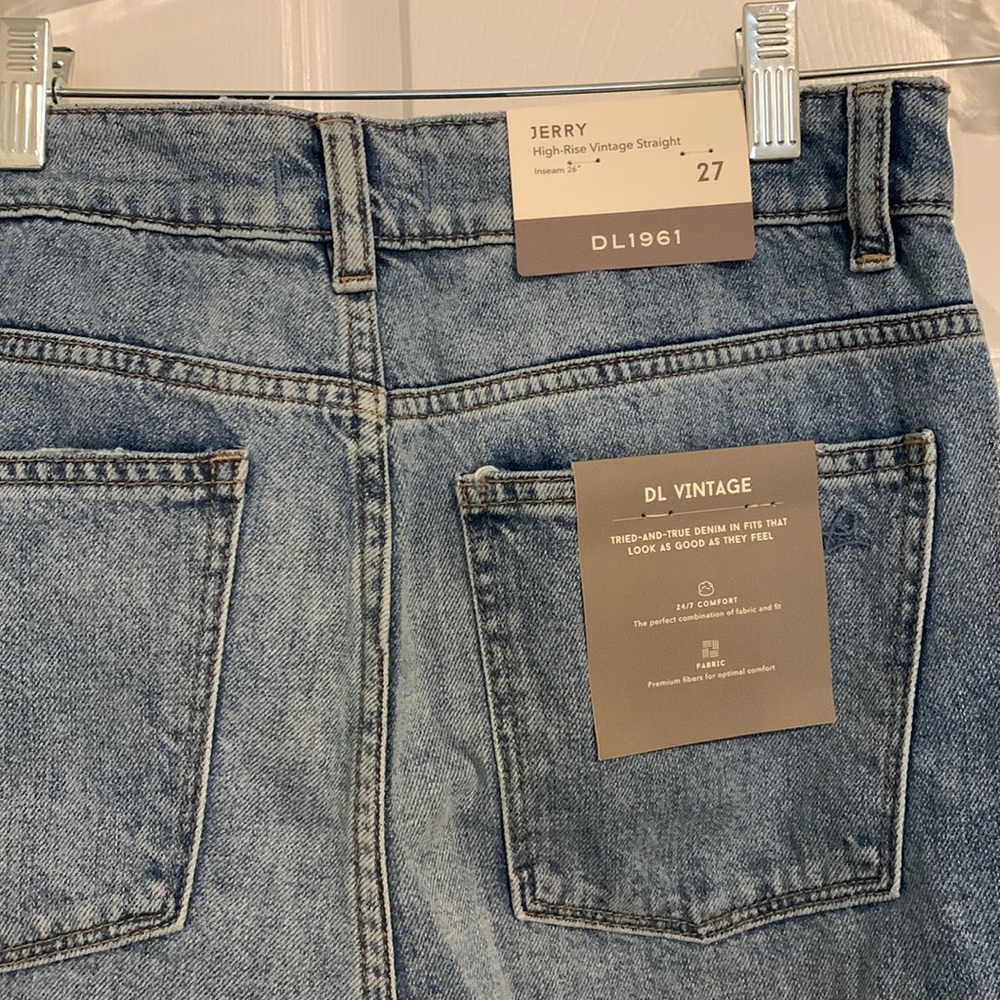 DL1961 Jerry High Rise Vintage Straight Blue Jeans - Picture 2 of 5